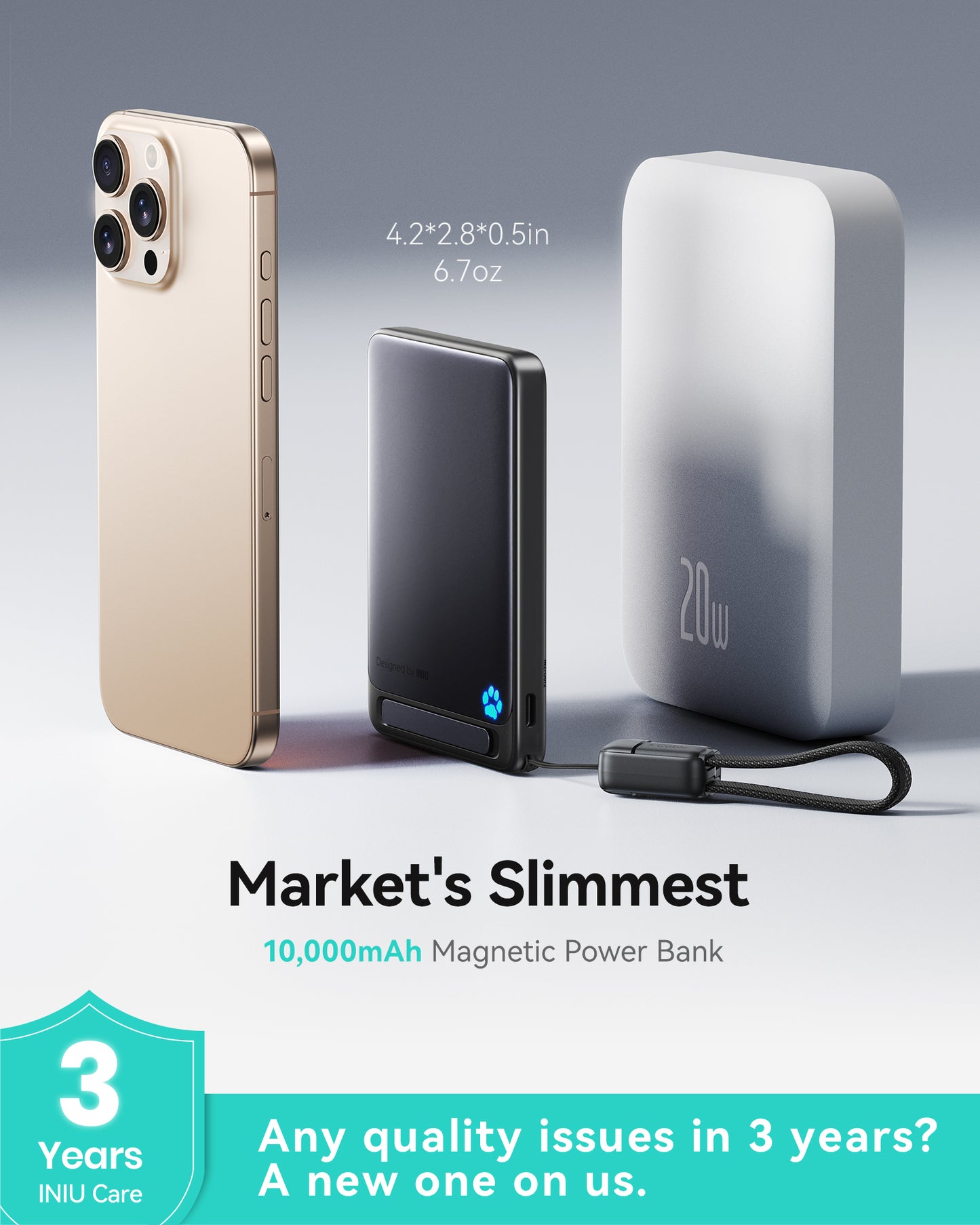 INIU SnapGo P73-E1 Trådlös Laddare Qi2 15W 10 000mAh