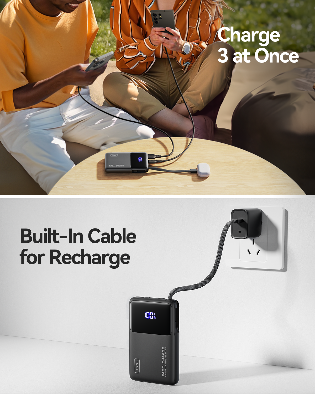 INIU llevar P55L-E2 Banco de energía 45W 10000mAh