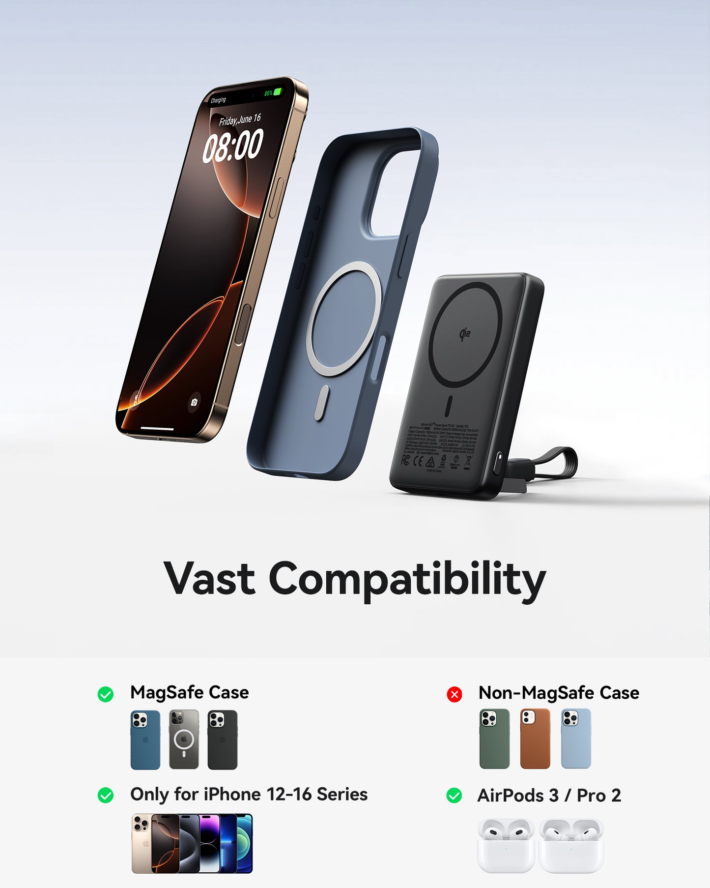 INIU SnapGo P73-E1 Trådlös Laddare Qi2 15W 10 000mAh