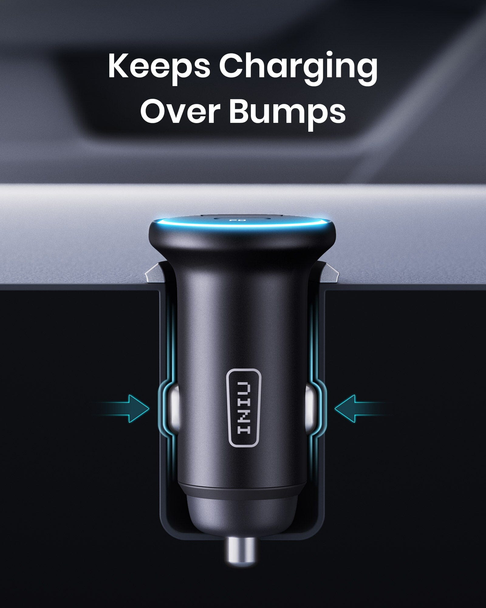 INIU I712 Car Charger: Keeps Charging Over Bumps, secure fit, fast charging for car