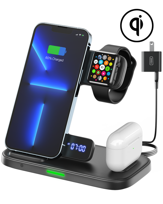 Caricabatterie wireless veloce 3 in 1 con certificazione INIU I220 Qi