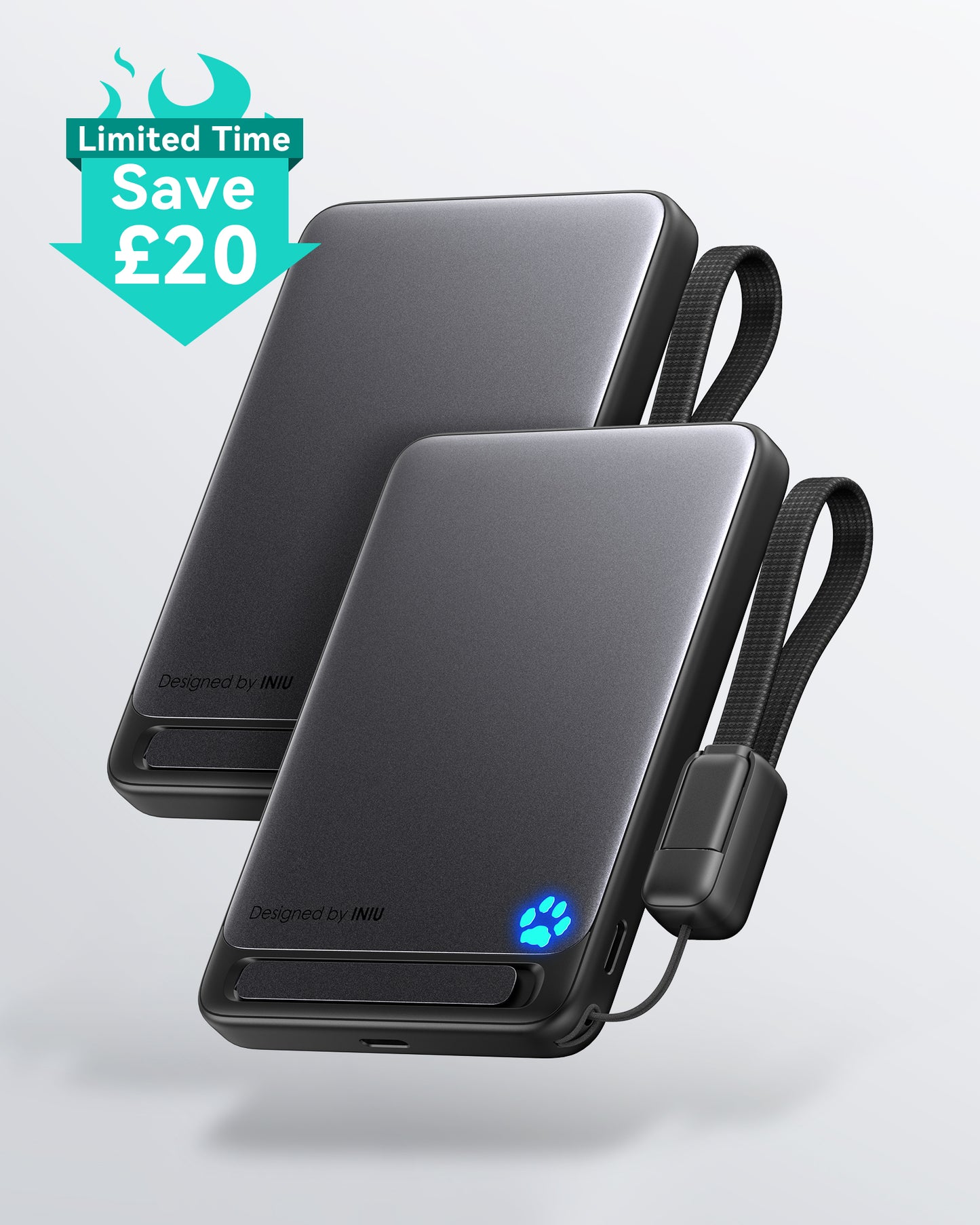 INIU SnapGo Power Bank magnetico da 10000 mAh 15 W, Qi2 MagSafe