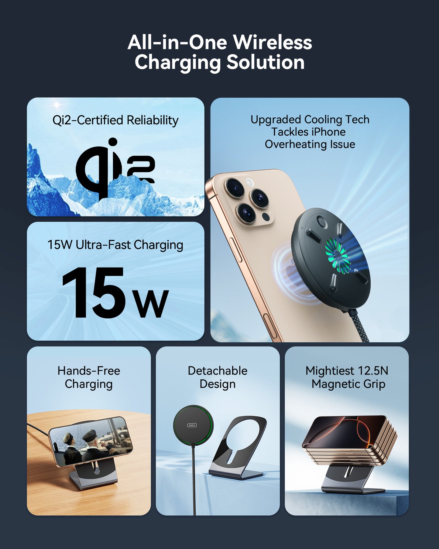 INIU W21-E1 Qi2 15W Magnetic Wireless Charger