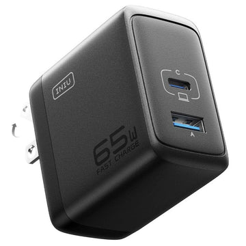 INIU 65W GaN USB-A cargador de pared USB-C para MacBook Pro/aire iPad iPhone cubierta de vapor, y más