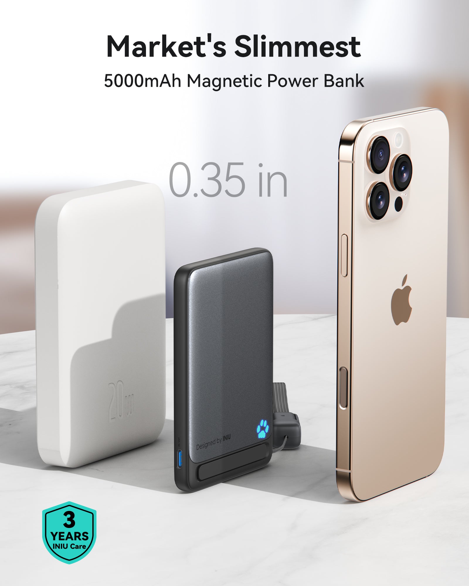 [New] Batterie externe INIU SnapGo P71-E1 Magsafe Qi2 15 W la plus fine 5 000 mAh