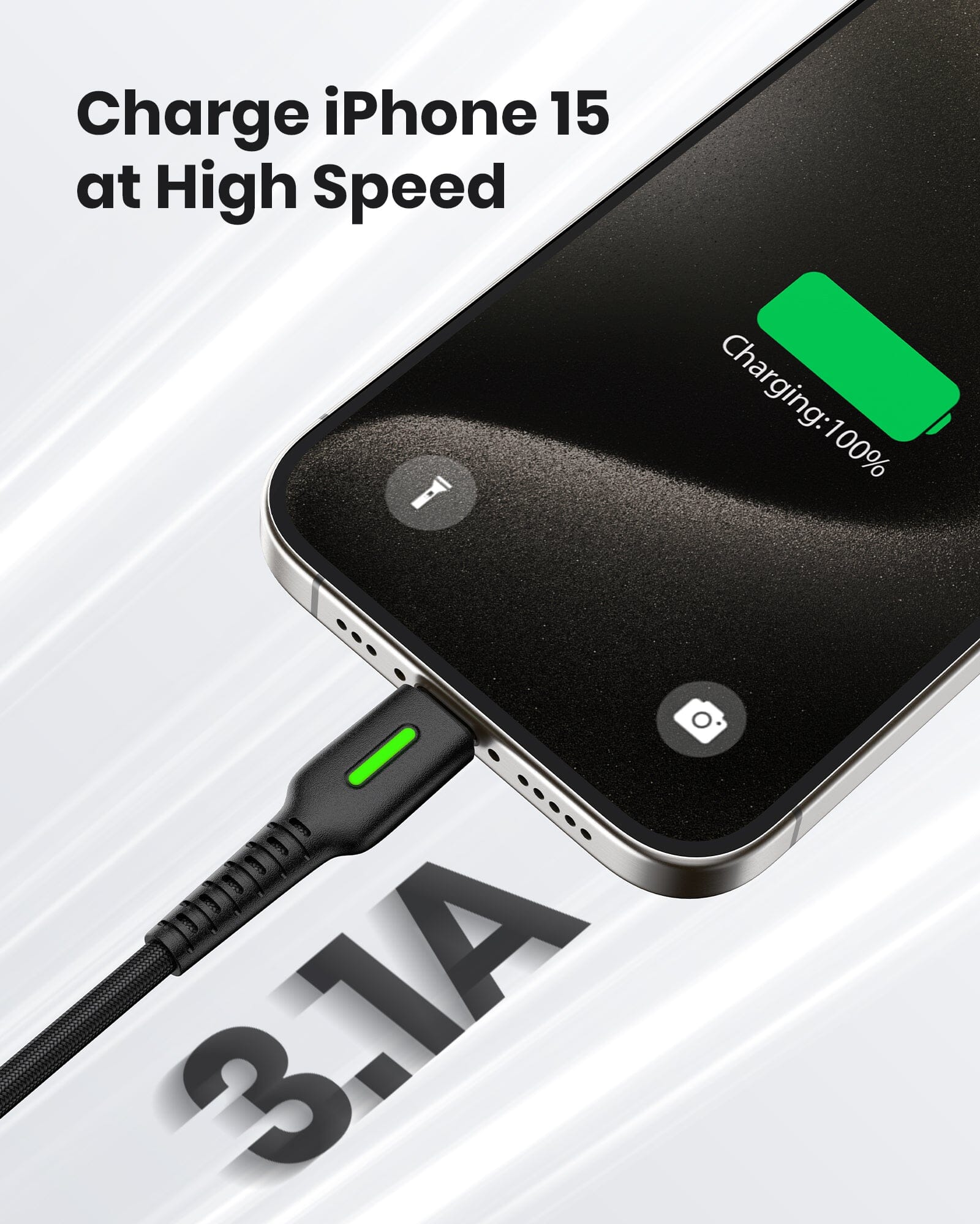 Cable USB C antirrotura INIU D3C (2 x 6,6 pies + 5,6 pies x 1, paquete de 3)
