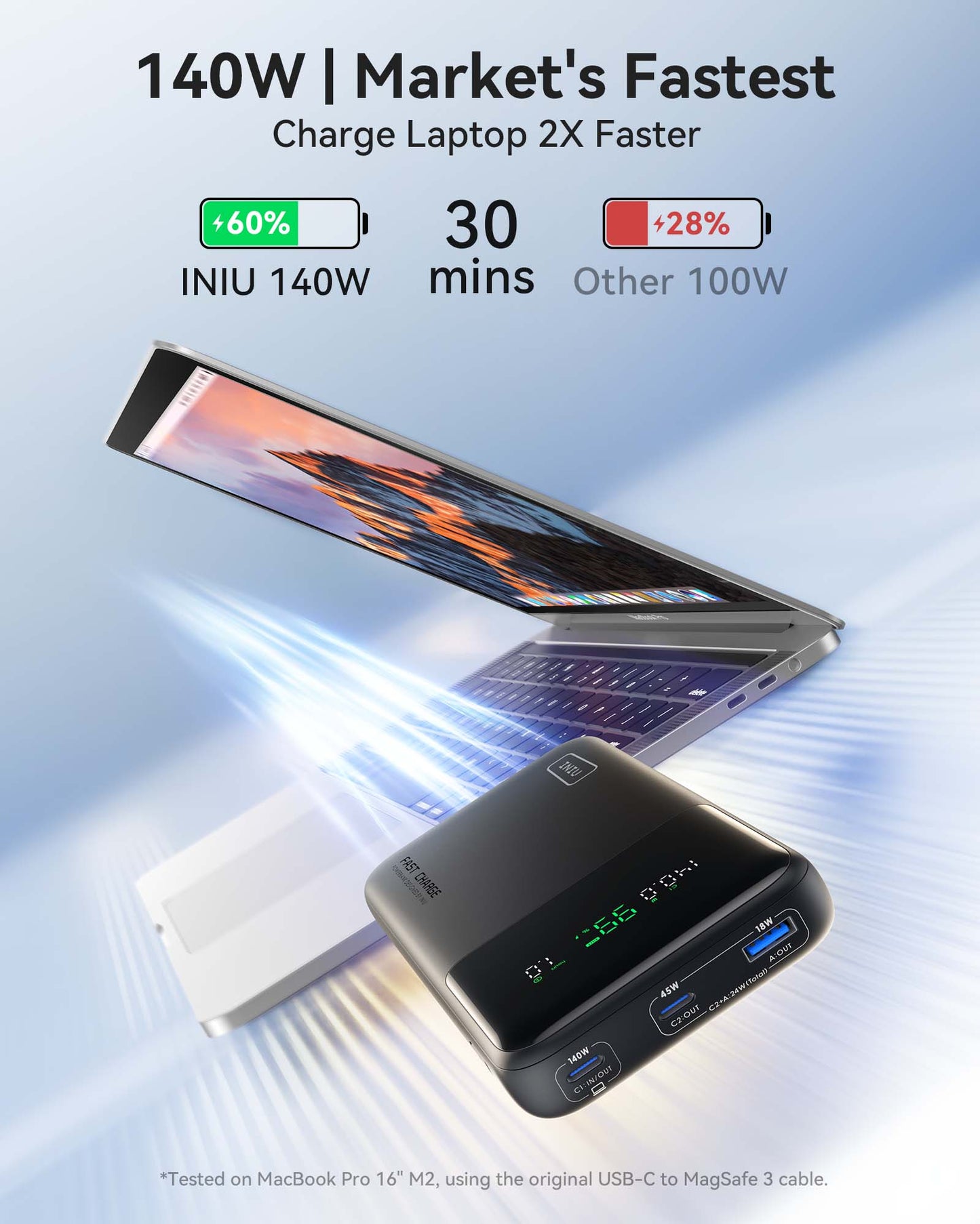 INIU Cougar P64-E1 140W Fast Charging Power Bank | 25000mAh