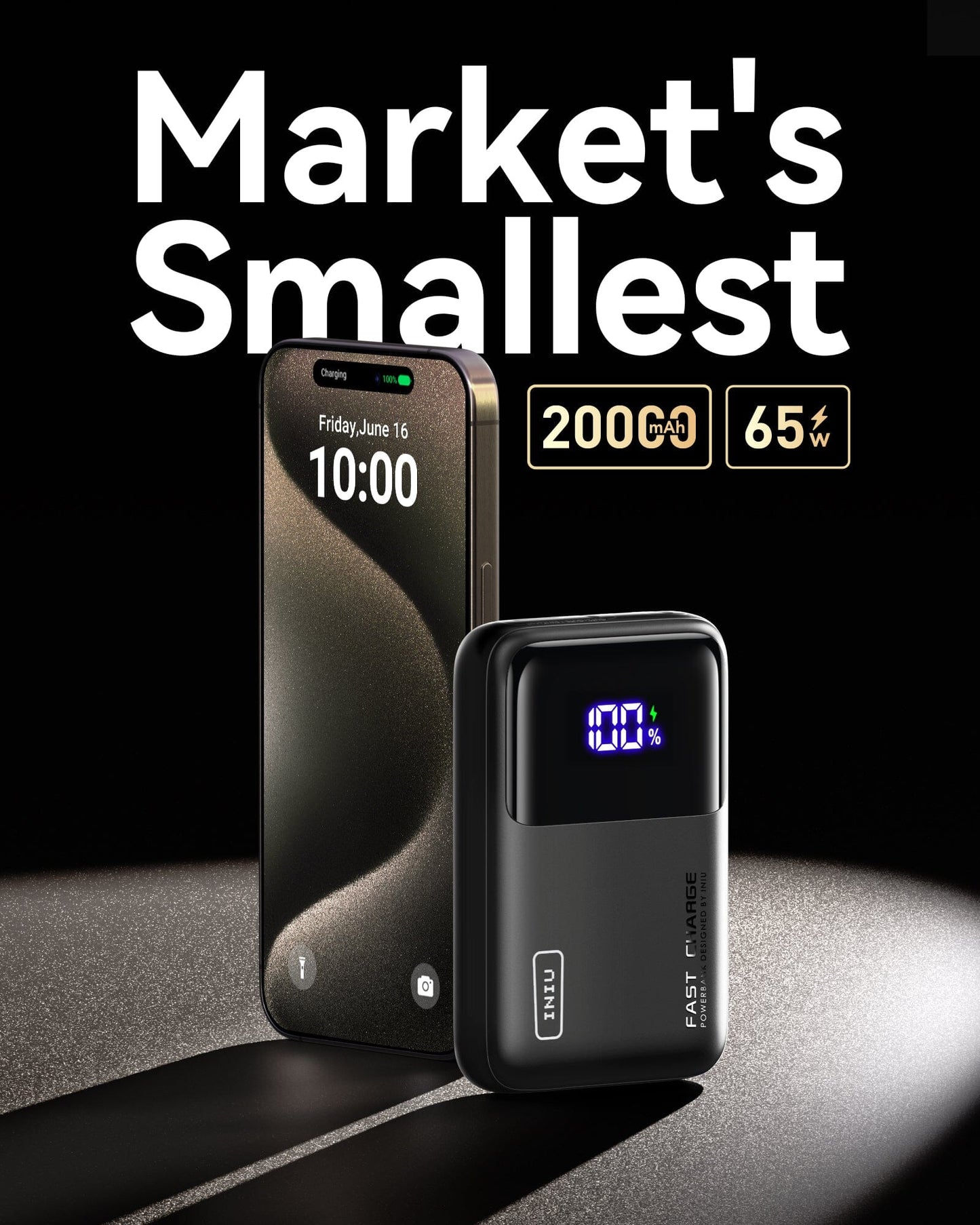 INIU Cougar P62-E1 Power Bank più piccolo 65W 20000mAh
