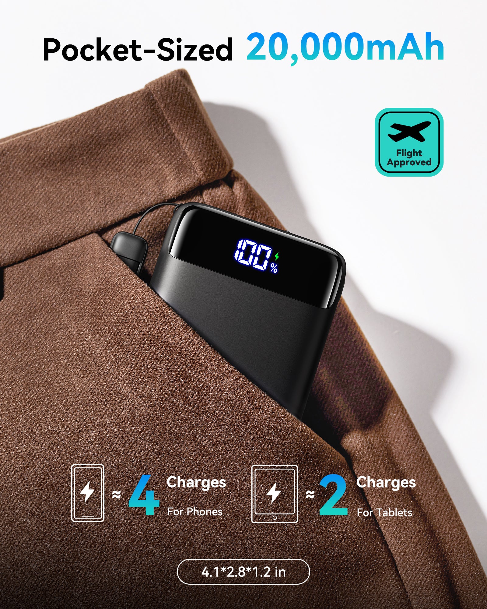 Batterie externe INIU Carry P51-E2 22, 5 W la plus petite 20 000 mAh