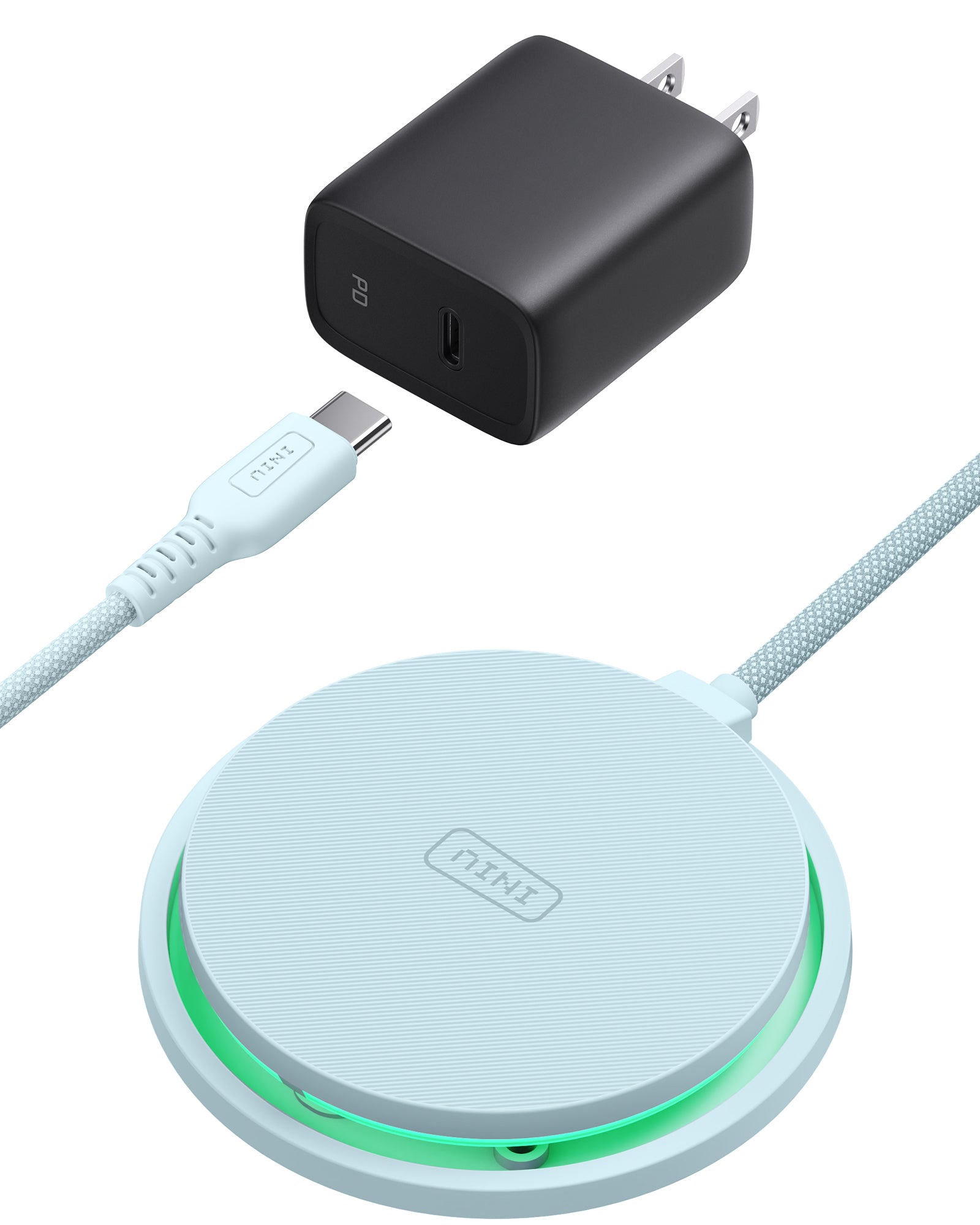 Cargador inalámbrico magnético LED INIU W11-E1 Qi2 de 15 W