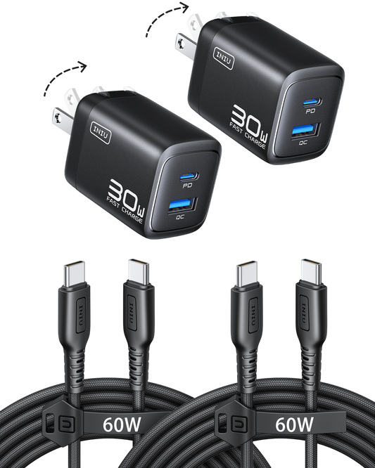 INIU Caricabatterie a doppia porta A12 da 30 W (confezione da 2)