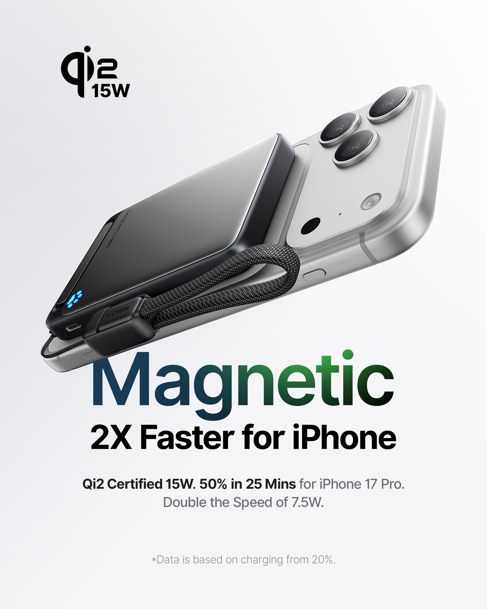 INIU SnapGo P73-E1 draadloze oplader Qi2 15W 10000mAh
