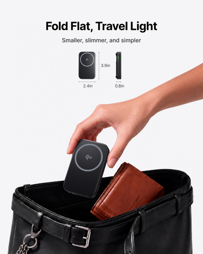 INIU Cargador inalámbrico plegable magnético SnapGo W31 Qi2 de 15 W 3 en 1