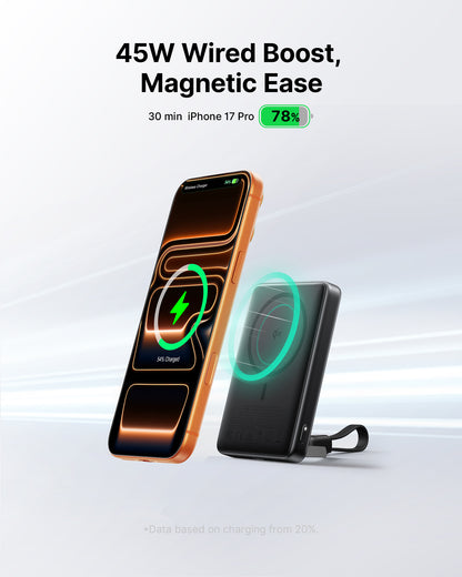 INIU Batterie externe magnétique ultra-fine SnapGo P73 Qi2 15W | 10 000 mAh