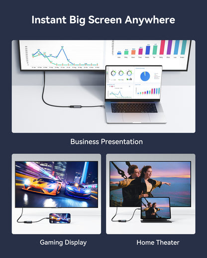 INIU Adattatore C60 da USB-C a HDMI 4K 60Hz per iPhone e MacBook