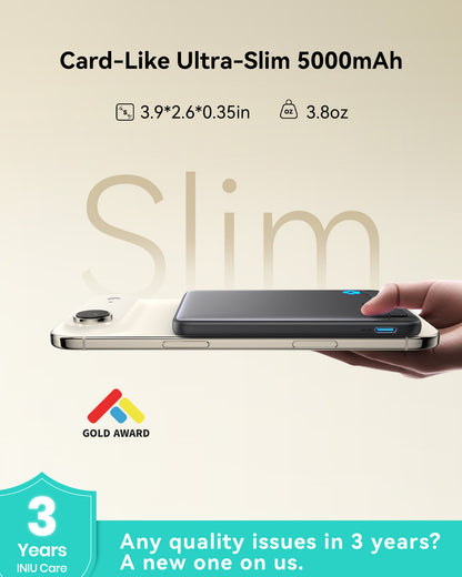 INIU SnapGo P71-E1 Powerbank Magsafe Qi2 15W Slimmad 5 000 mAh