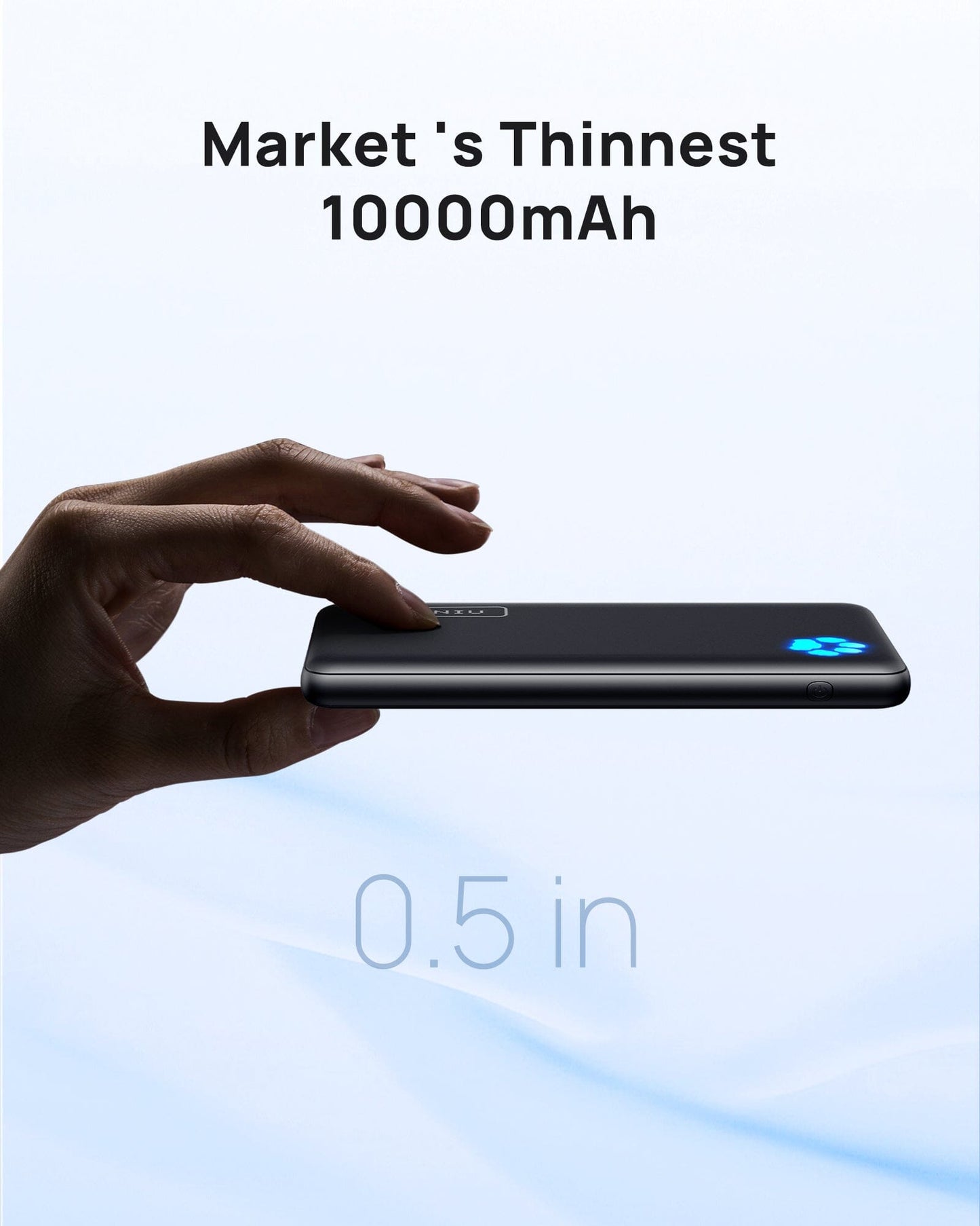 INIU B41 10000mAh Power Bank - Market's Thinnest Design, 0.5 in. Slim Portable Charger for iPhone, Samsung and other devices