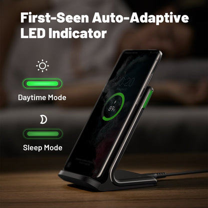 Cargador inalámbrico Qi-certificado de INIU I211 15W con la luz adaptable Sleep-Friendly