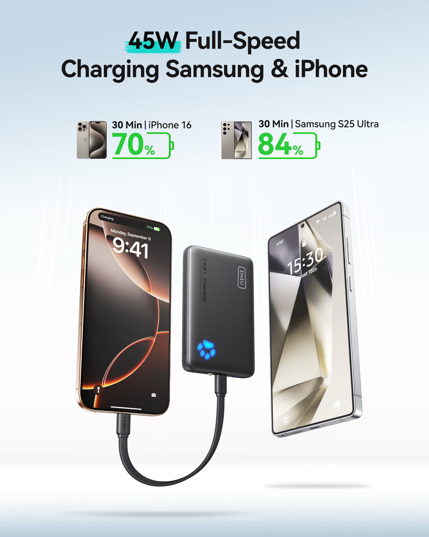INIU Pawsible P41 Power Bank, Fast Charge, 45W, 10000mAh