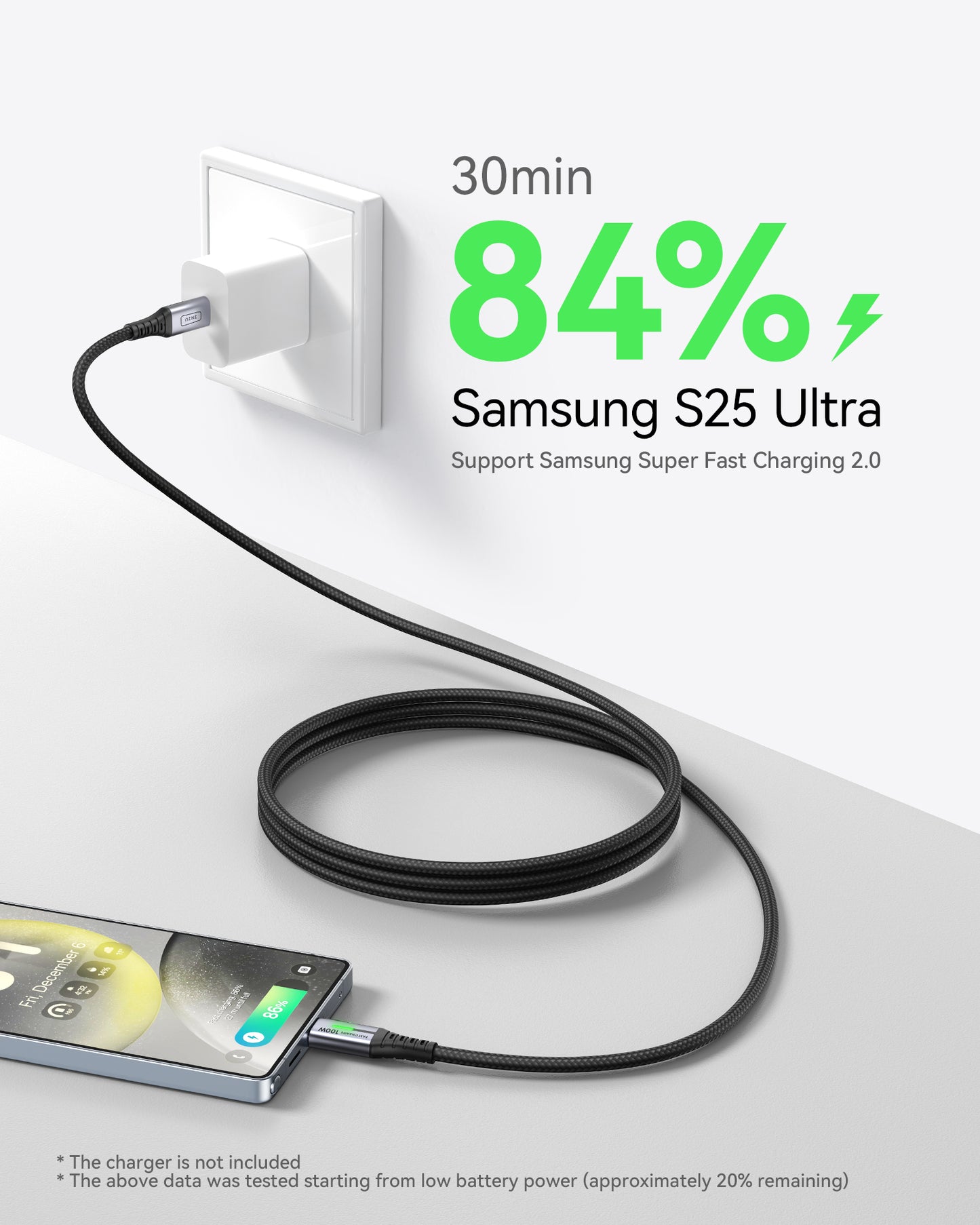 INIU Câble USB C vers C D5CC 100 W (1 paquet) 