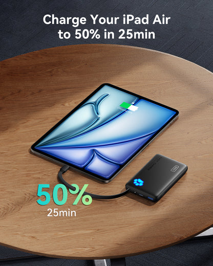 INIU Pawsible P41L-E1 Power Bank con cavo integrato, sottilissimo 20W 10000mAh
