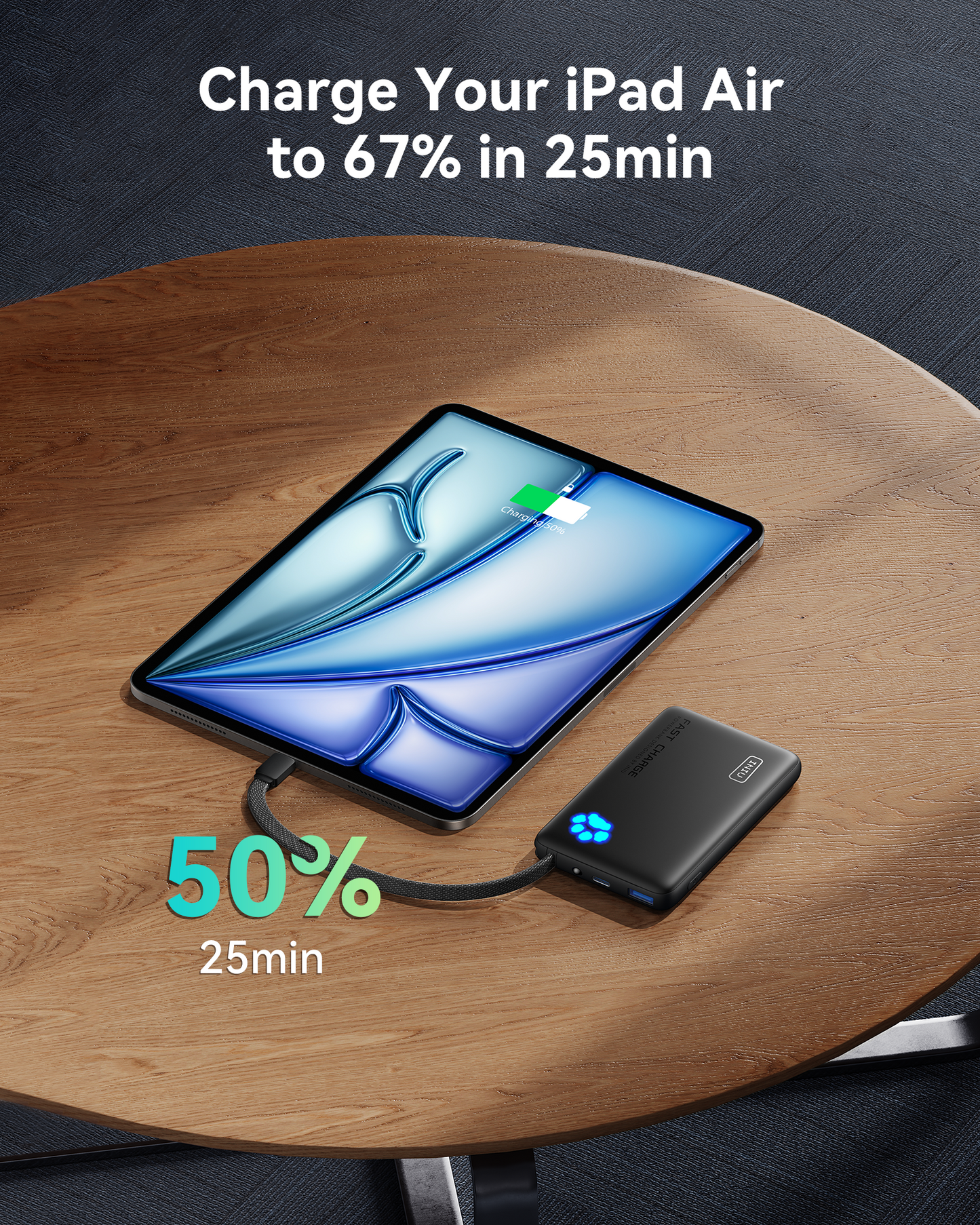 INIU Pawsible P41L-E2 Power Bank with Build in Cable Slimmest 45W 10000mAh