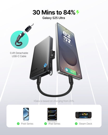 INIU Batterie externe magnétique ultra-fine SnapGo P73 Qi2 15W | 10 000 mAh