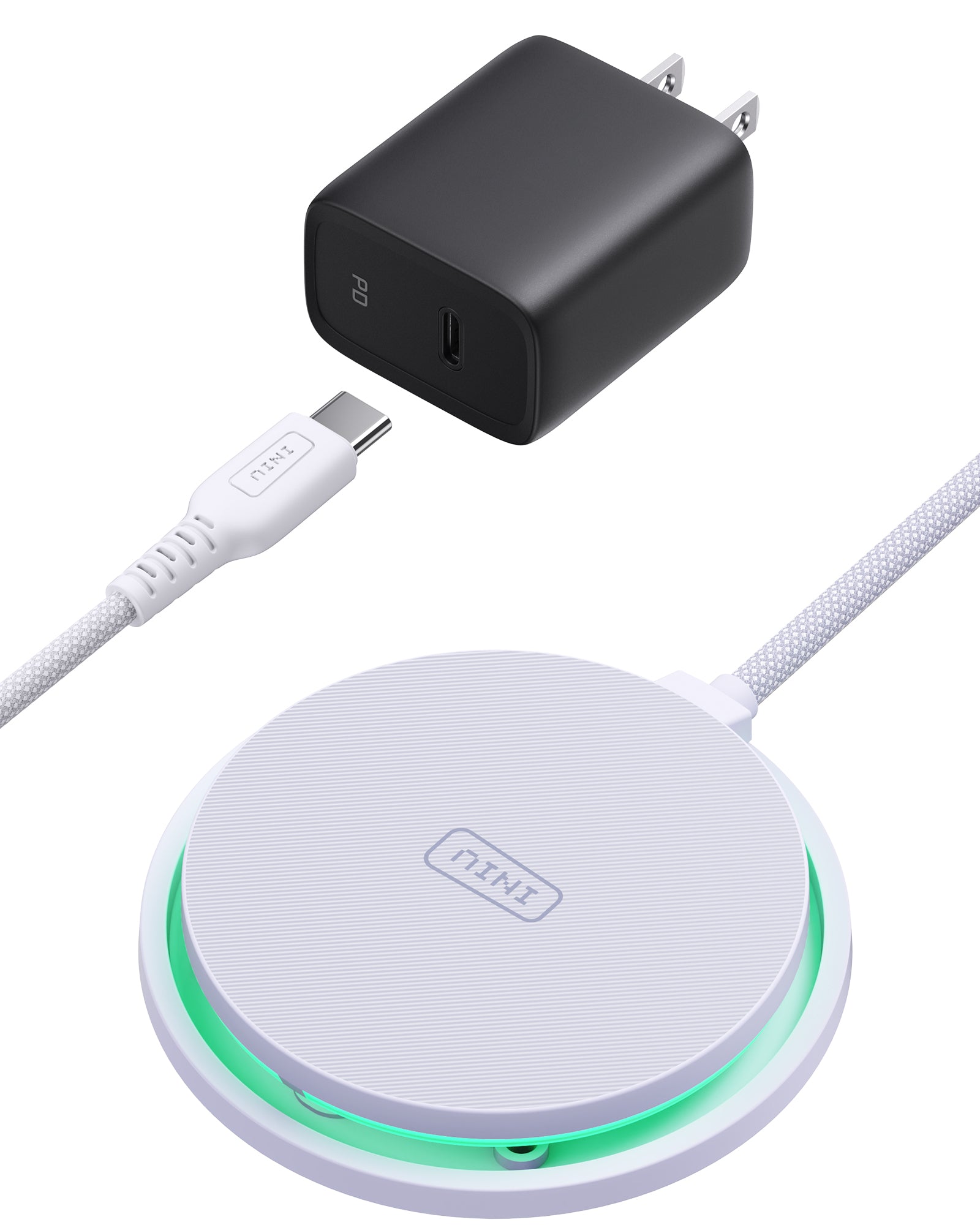 Cargador inalámbrico magnético LED INIU W11-E1 Qi2 de 15 W
