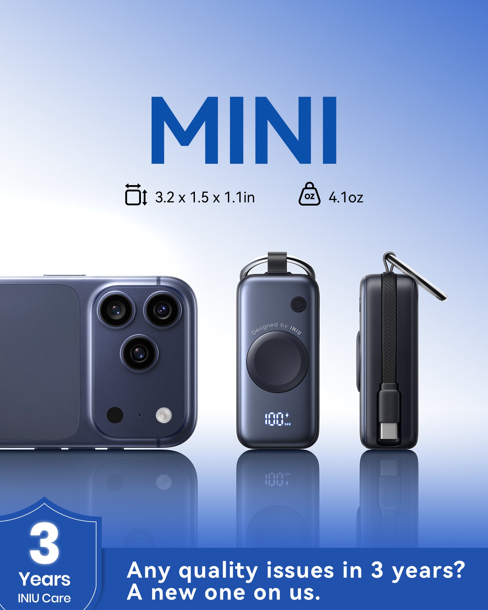 INIU Batterie externe SnapGo P81-E1 5000 mAh pour Apple Watch