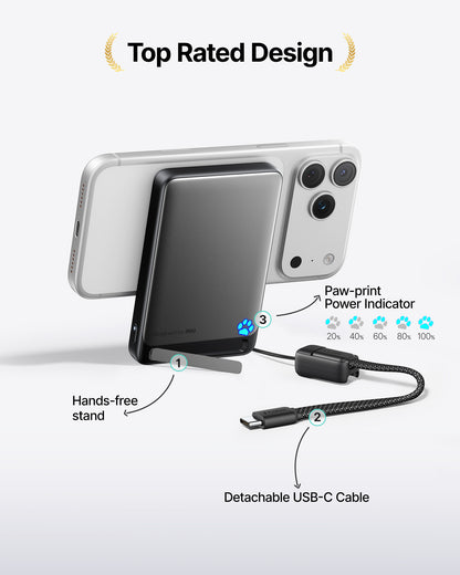 INIU Batterie externe magnétique ultra-fine SnapGo P73 Qi2 15W | 10 000 mAh