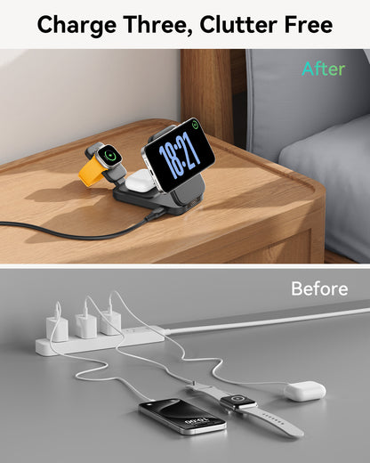 INIU SnapGo W31-E1 Qi2 15W 3 i 1 magnetisk foldbar trådløs oplader
