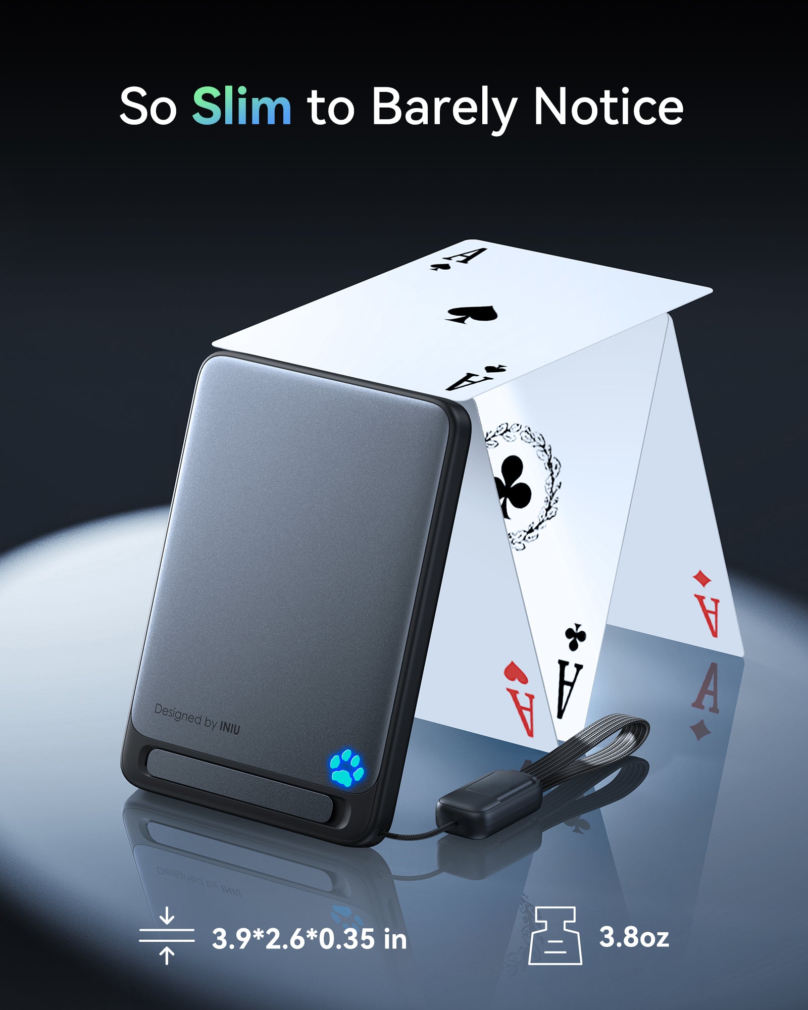INIU SnapGo P71-E1 Power Bank Magsafe Qi2 15W Sottile 5.000 mAh