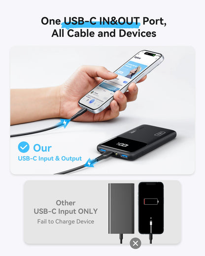 INIU B6 Power Bank 10.000 mAh 22,5 W Supporto integrato