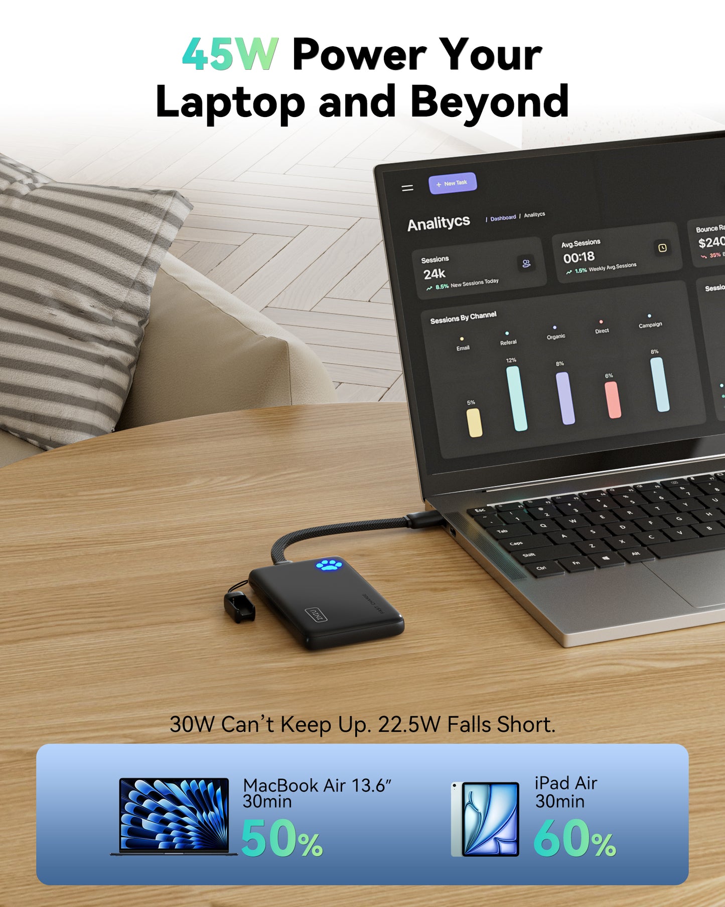 INIU P41 Powerbank Blau