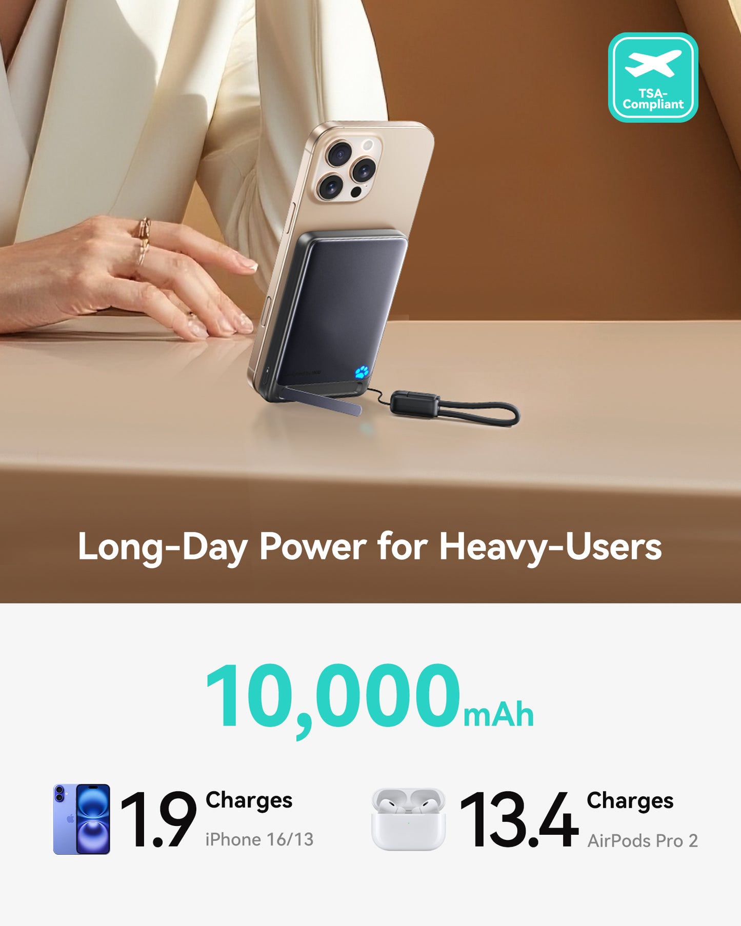 INIU SnapGo P73-E1 Trådlös Laddare Qi2 15W 10 000mAh