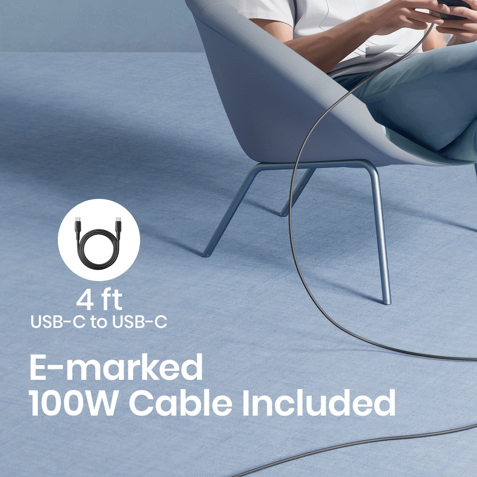 Cargador de la pared de los puertos de INIU I625 65W USB A C, materiales de GaN