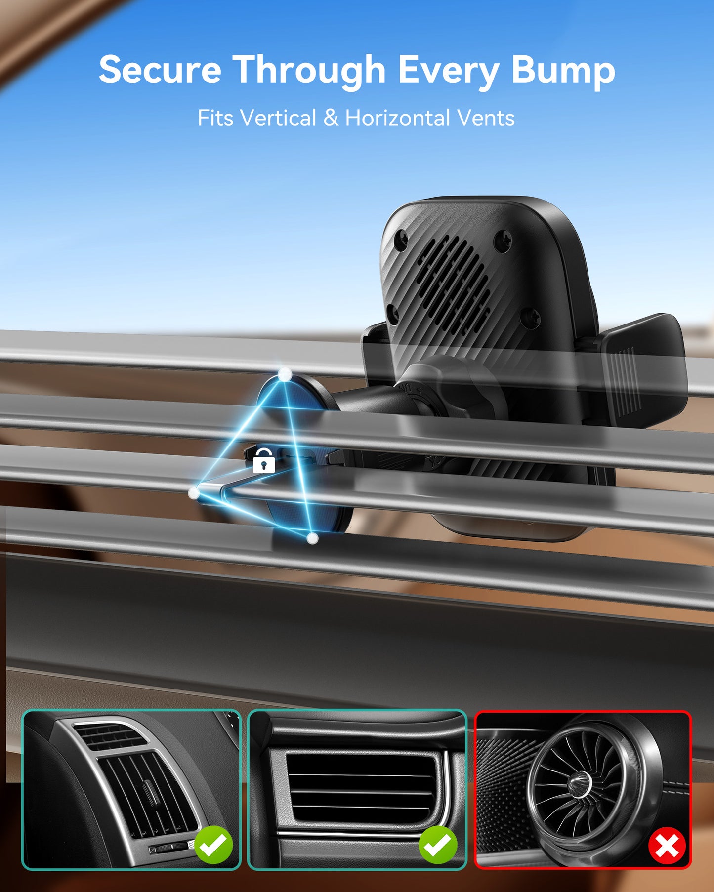 INIU SnapGo V11-E1 Qi2 15W magnetische draadloze autoladerhouder