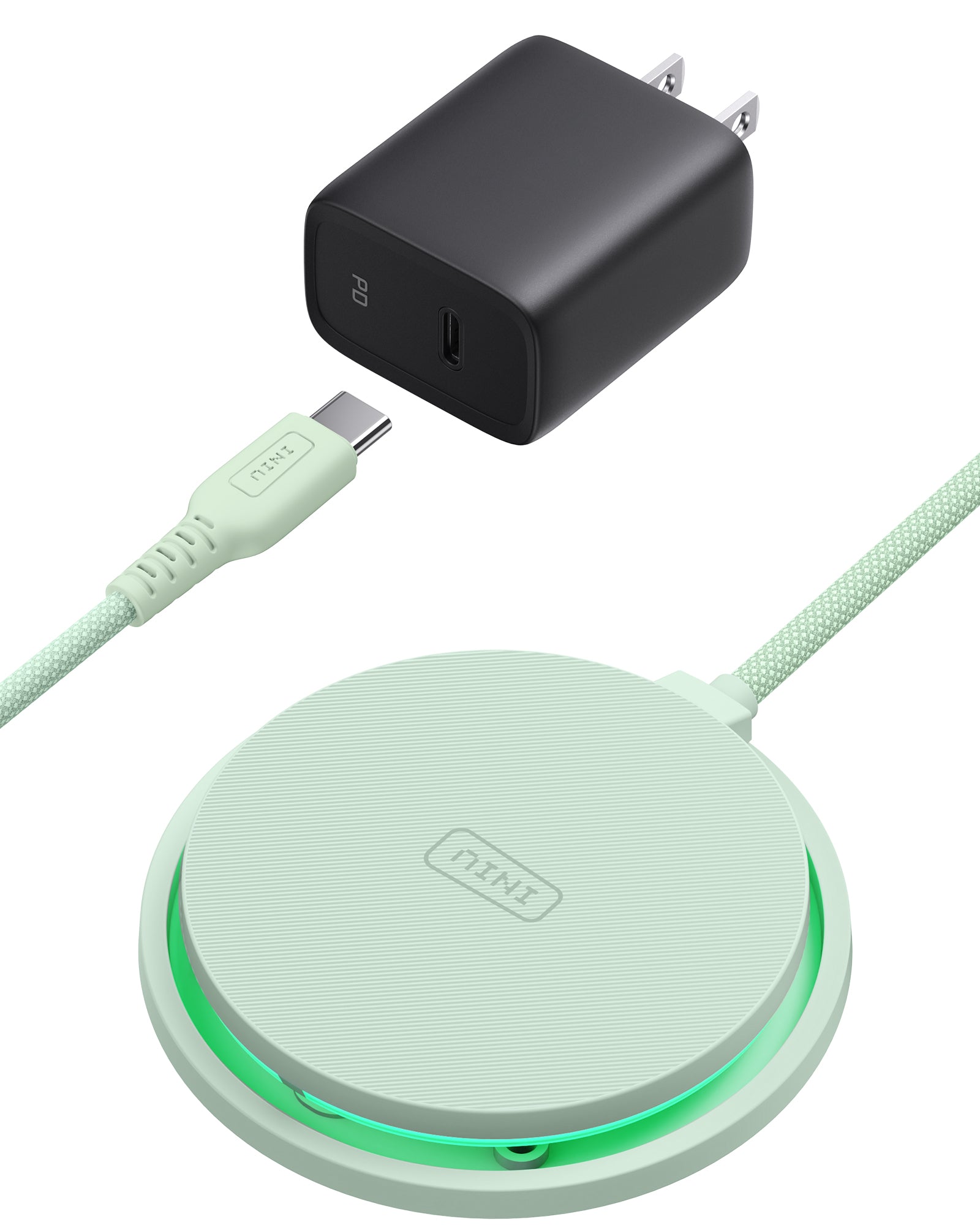 Cargador inalámbrico magnético LED INIU W11-E1 Qi2 de 15 W