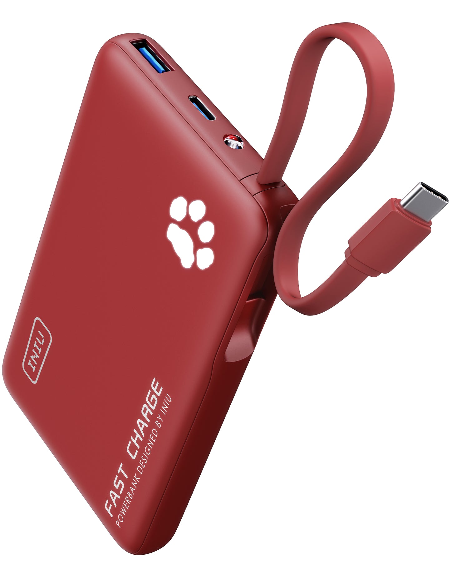 INIU Pawsible P41L-E1 Power Bank avec câble intégré, la plus fine 20 W 10 000 mAh