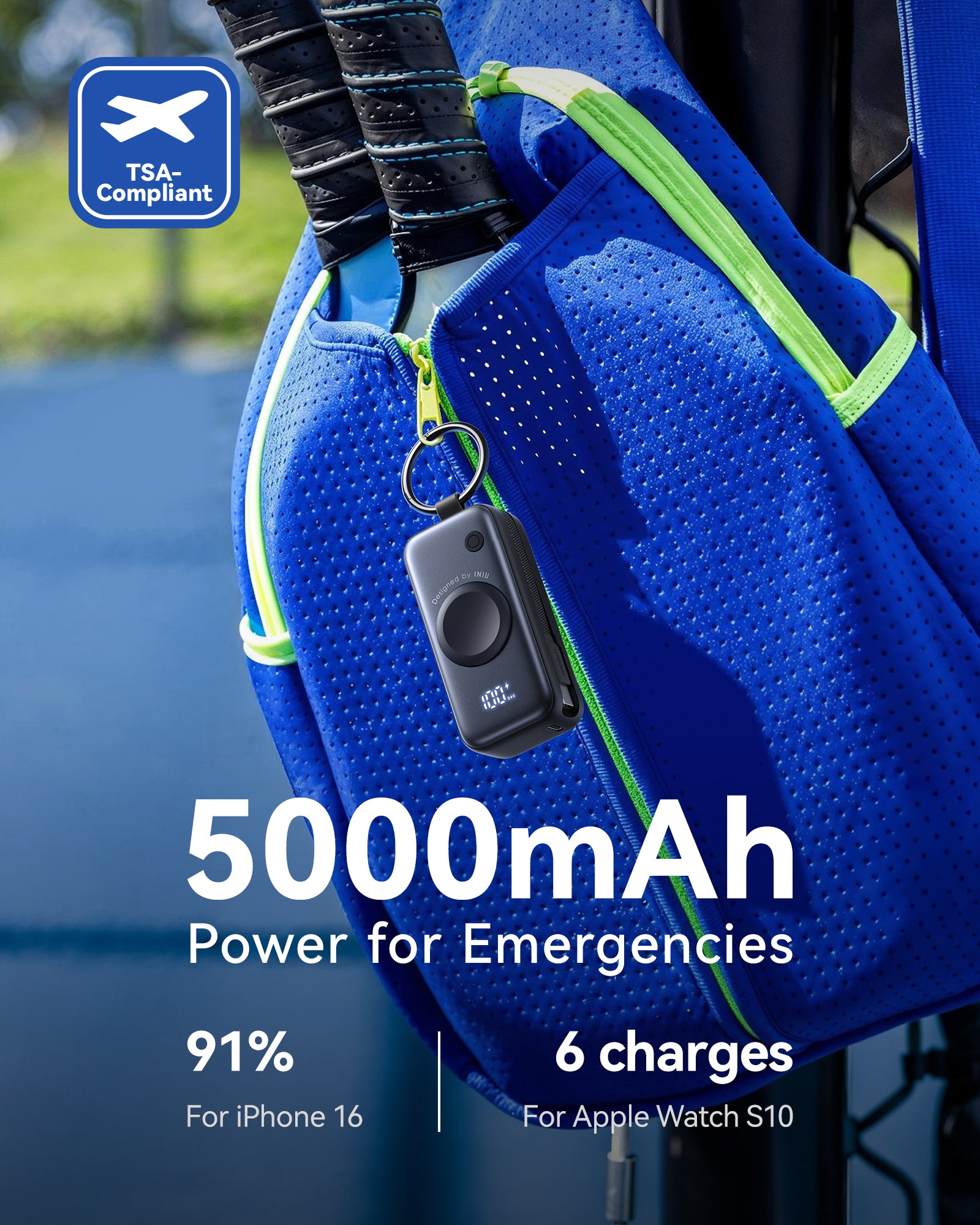 INIU Batterie externe SnapGo P81-E1 5000 mAh pour Apple Watch