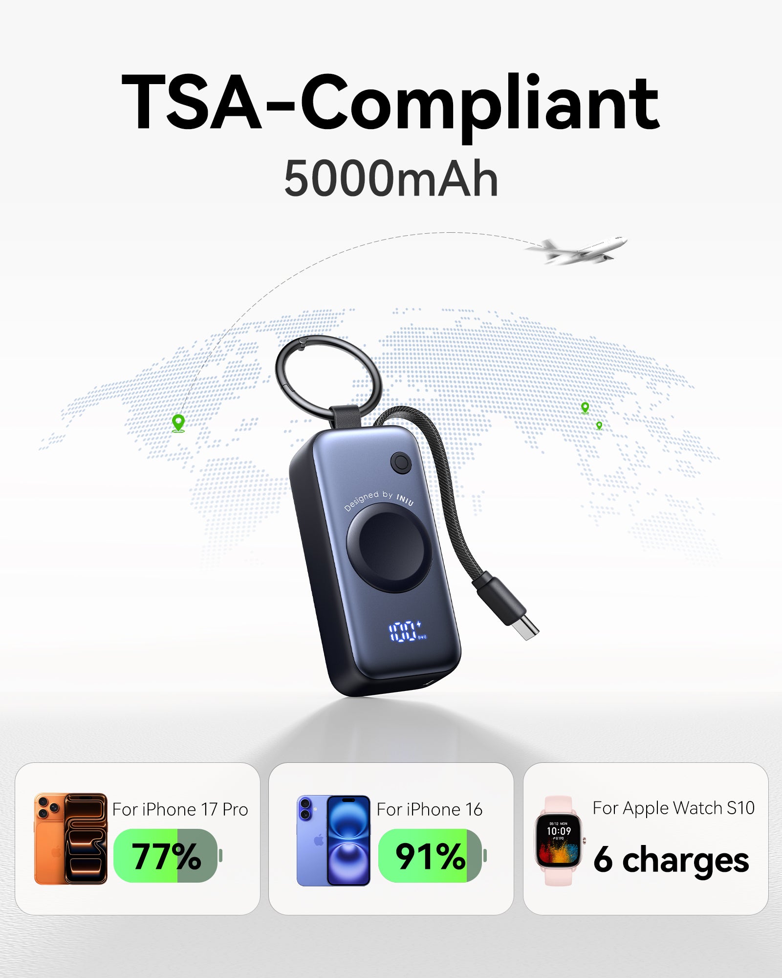 INIU SnapGo P81 Powerbank für iWatch 5W 5.000mAh