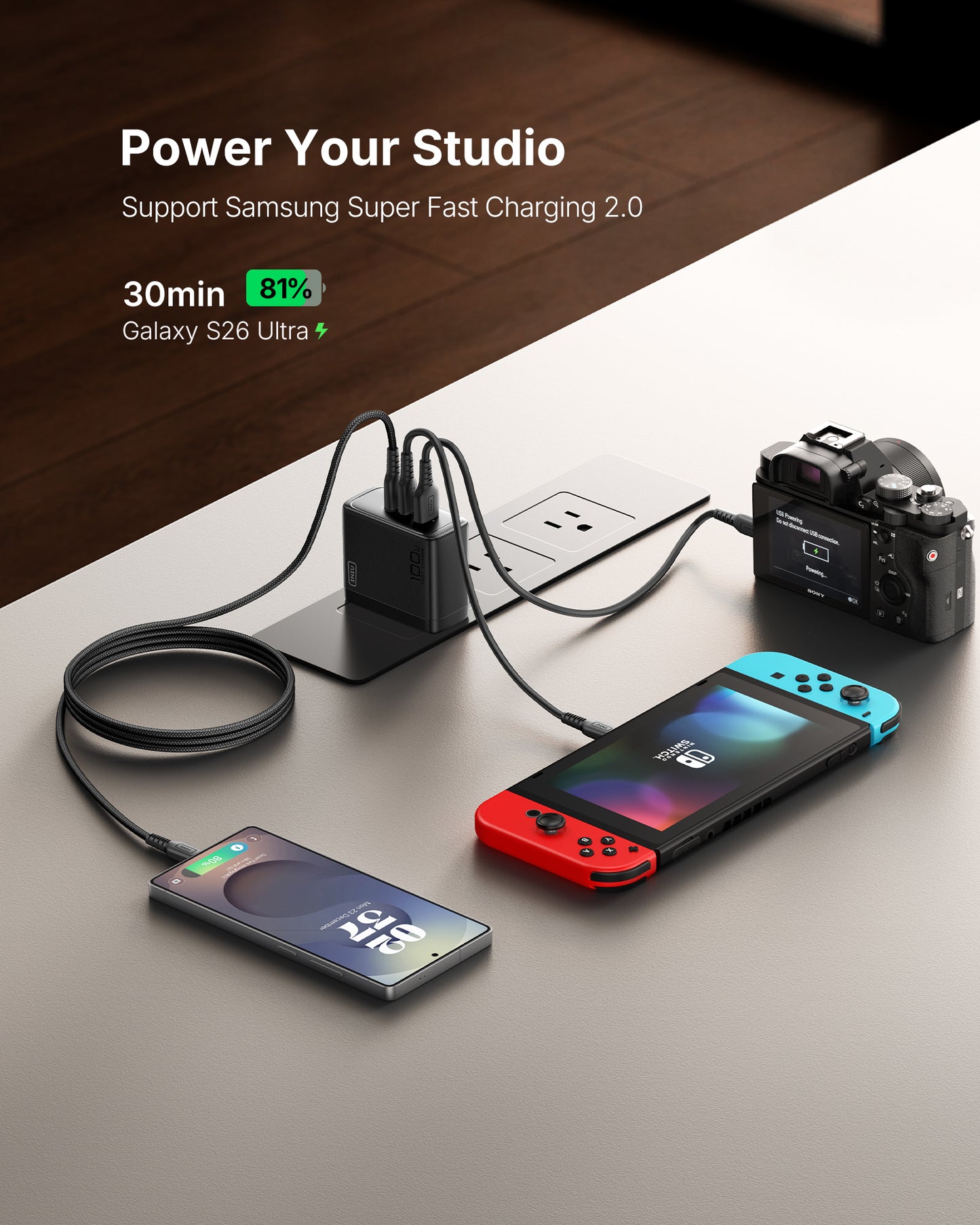 INIU Caricabatterie GaN a 3 porte da 100 W A11