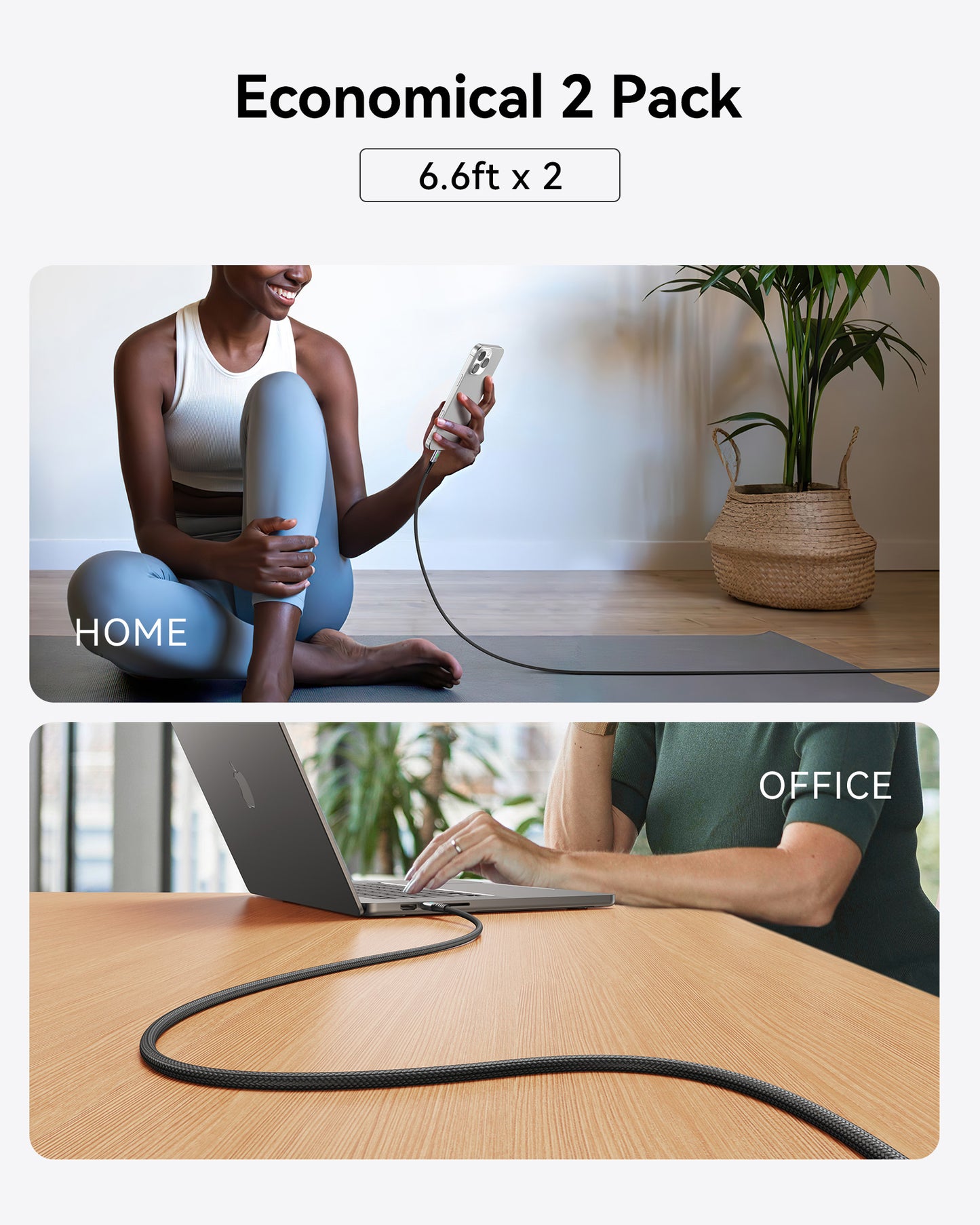 INIU D7CC USB C auf C Kabel 240W (6,6 ft, 2-Pack)