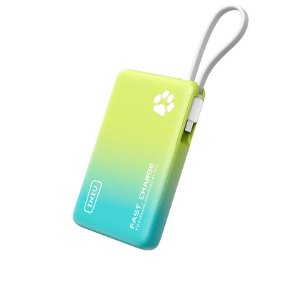 INIU Pawsible P41L-Banque d'alimentation E2 avec câble intégré, la plus fine 45 W 10 000 mAh