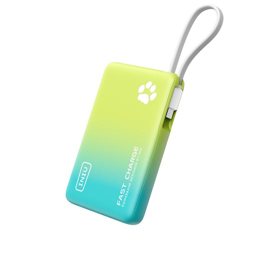 INIU Pawsible P41L-E2 Power Bank con cavo integrato, sottilissimo, 45W 10000mAh
