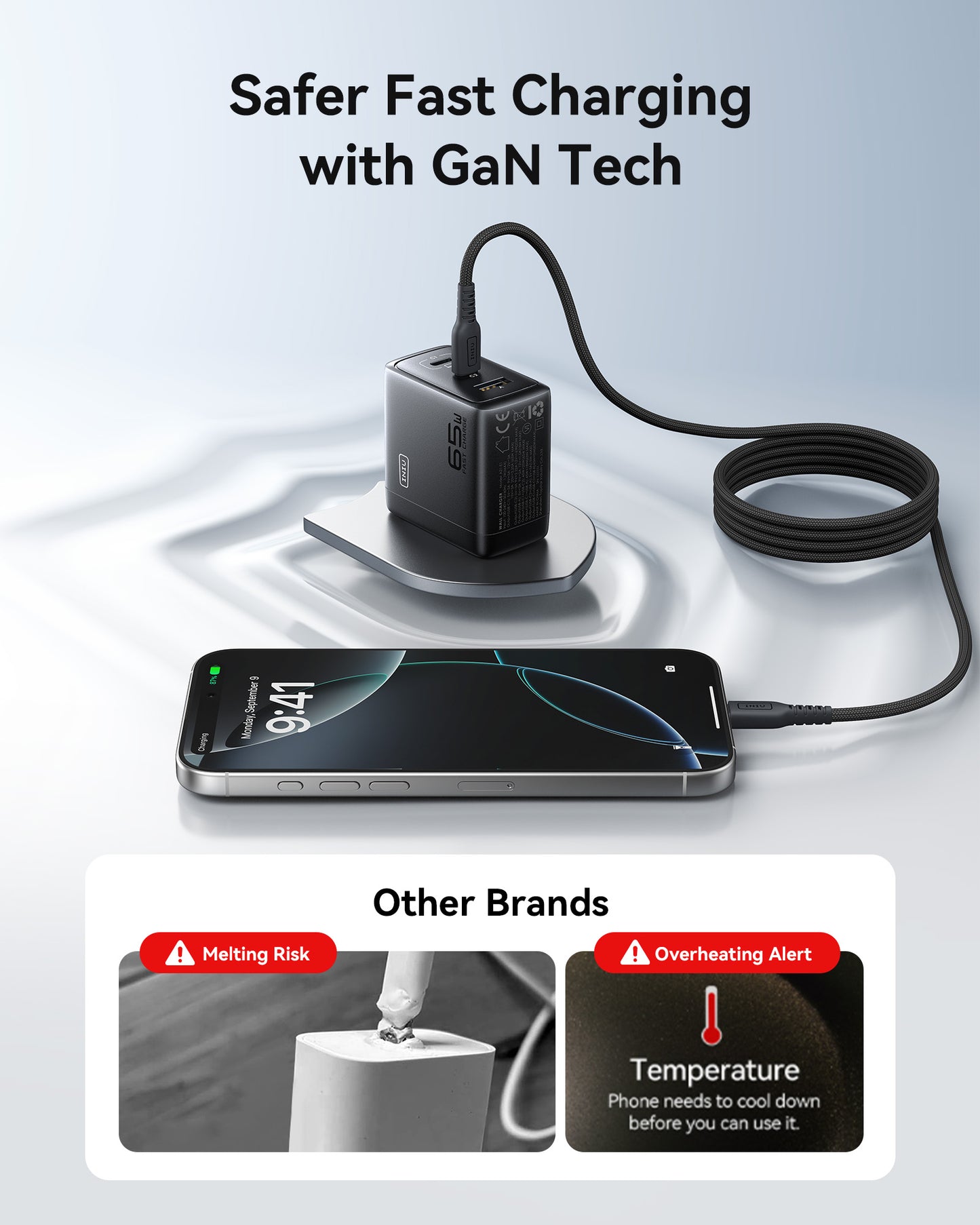 Szybka ładowarka A21-E1 65 W, 3-portowa