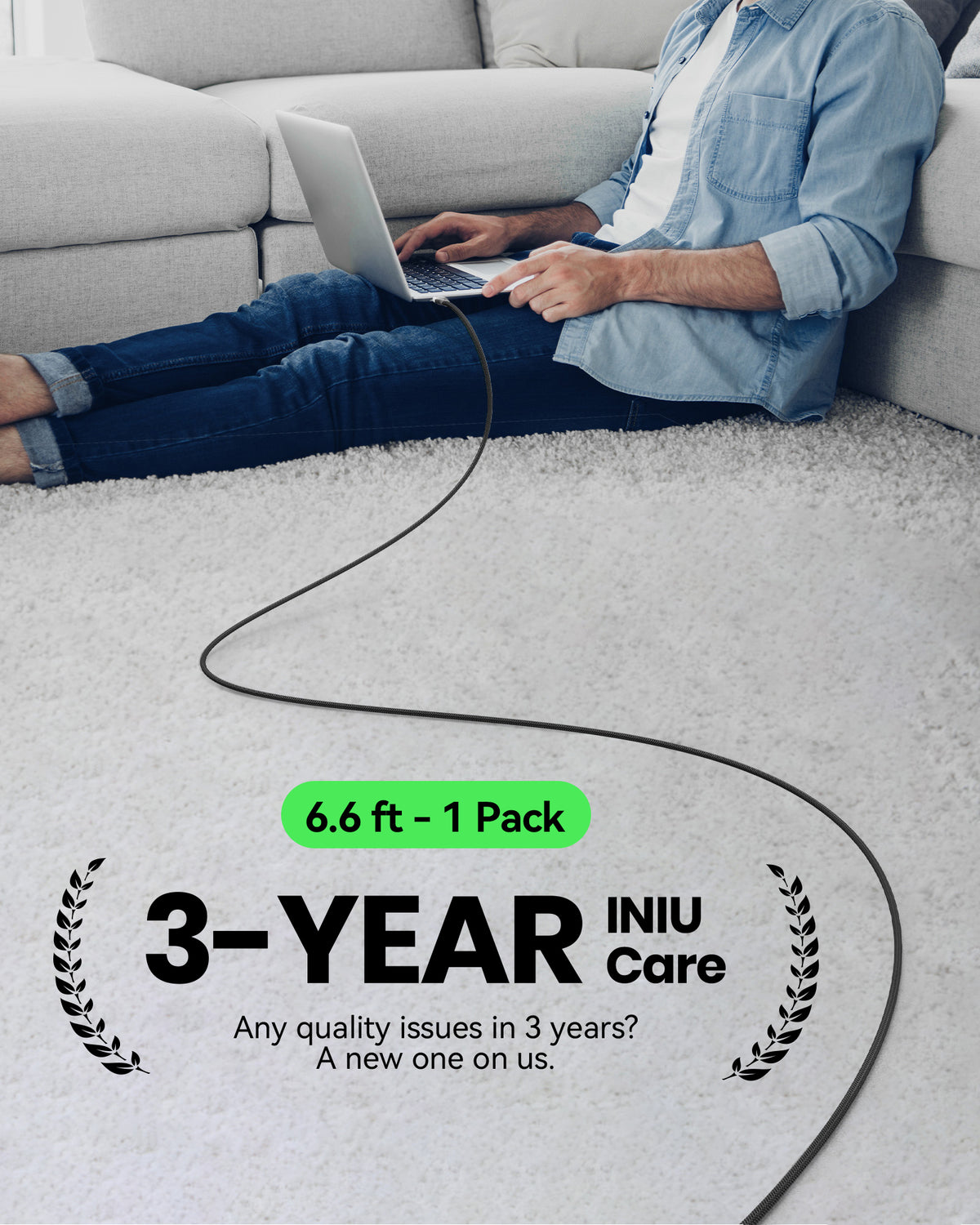 INIU Cougar D5CC USB-C naar USB-C kabel 100W