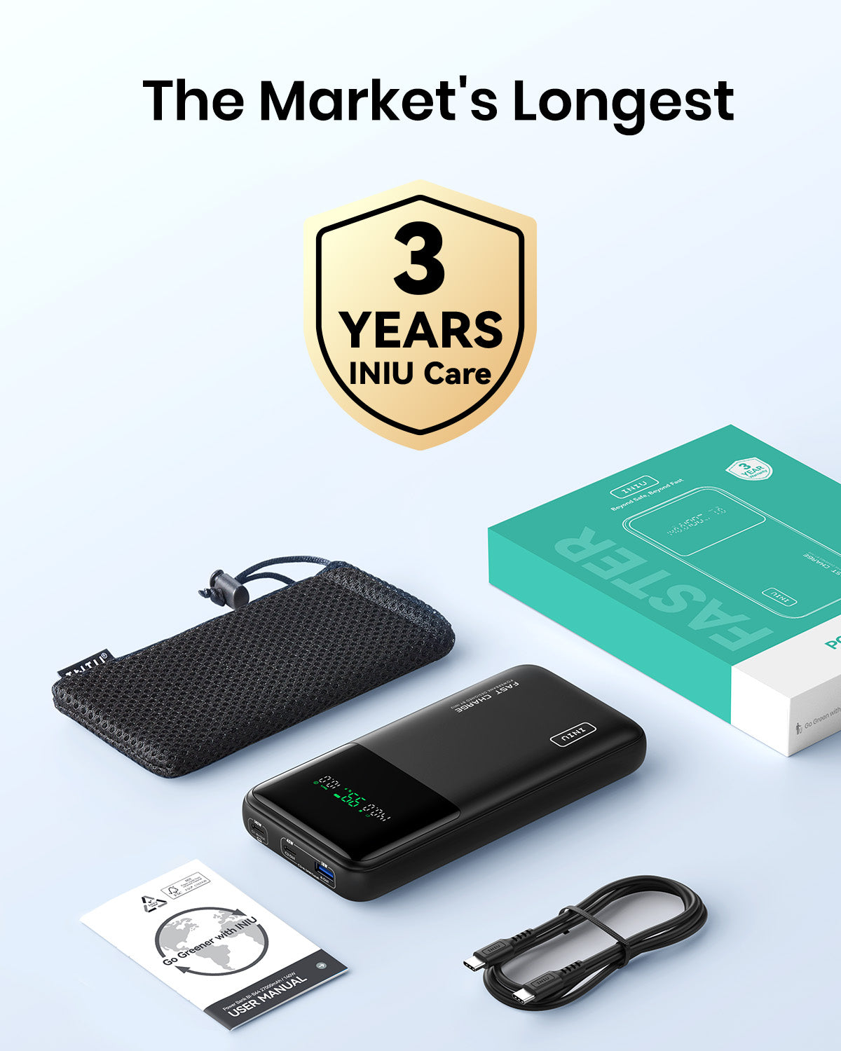 INIU B64 140W 27.000 mAh, Schnell ladung 1.000 + Geräte, 140W Max Leistung von einem Hafen