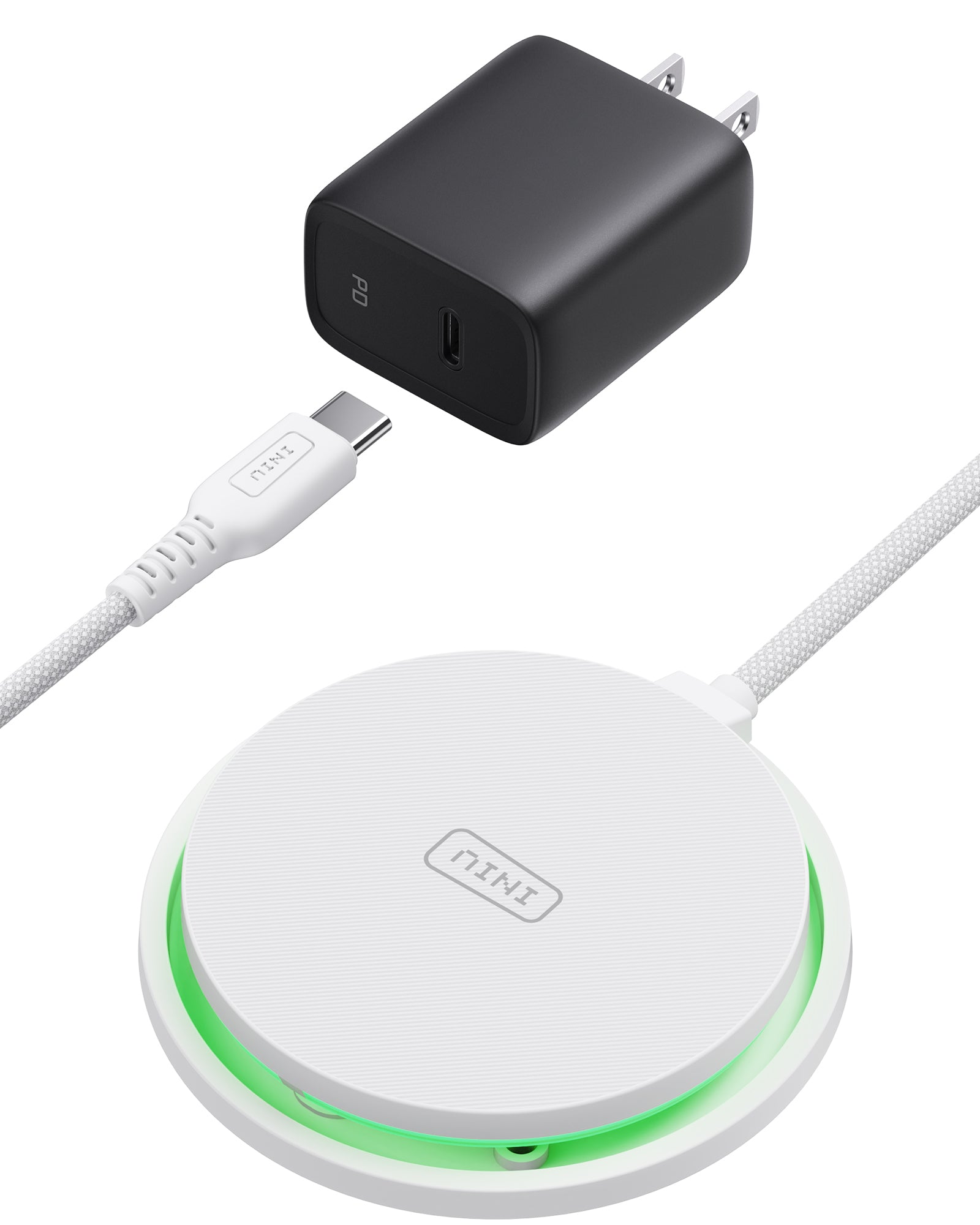 Cargador inalámbrico magnético LED INIU W11-E1 Qi2 de 15 W