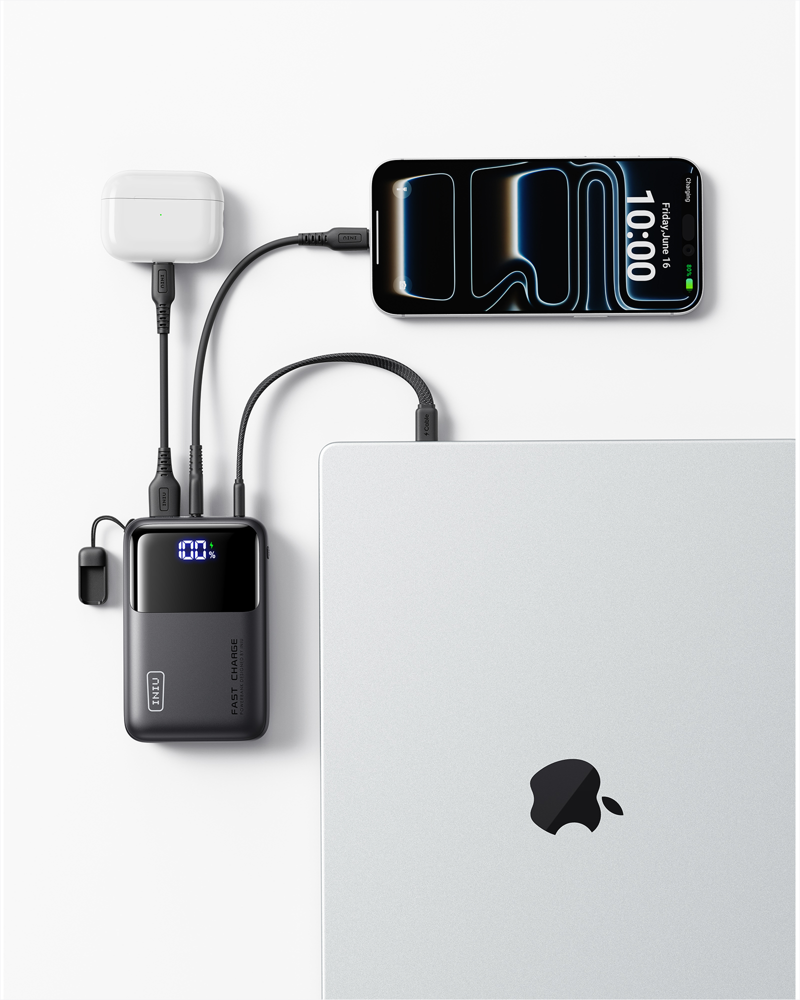 INIU Banco de energía Cougar P62, el más pequeño, 65 W, 20 000 mAh